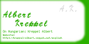 albert kreppel business card